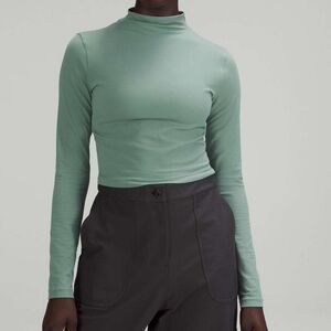 Lululemon All Aligned Mock Neck Long Sleeve Shirt Tidewater Teal NWOT